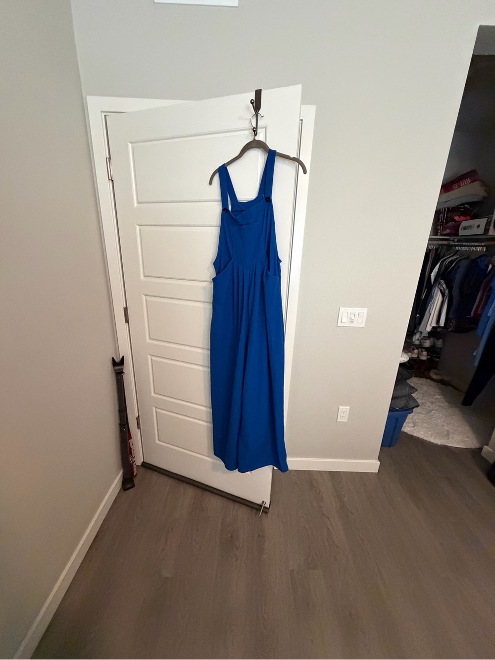 HALARA Royal Blue Wide-Leg Jumpsuit with Adjustable Straps